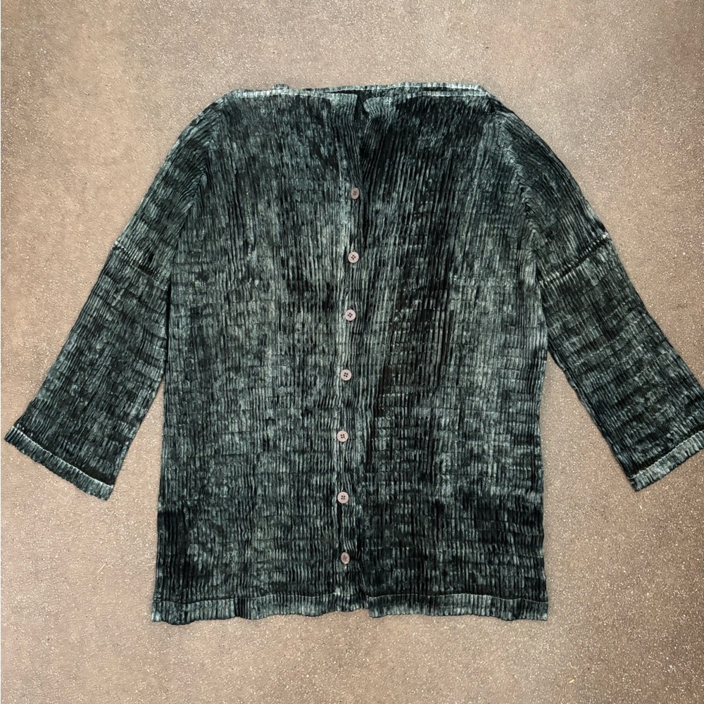 Vintage Y2K 90’s Issey Miyake pleated top shirt blouse pleats please Japan VTG